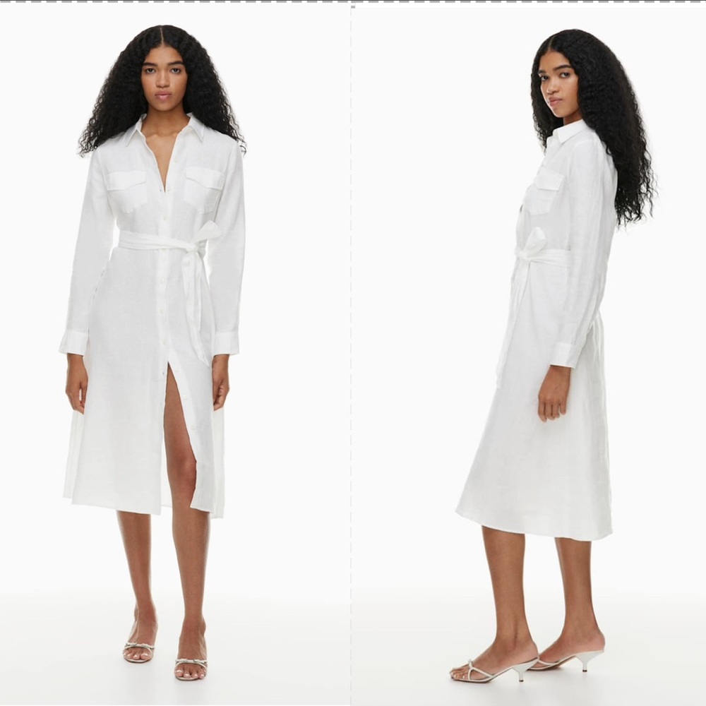 NWOTS Wilfred Finlay Linen Long Sleeves Midi Dress Sz L